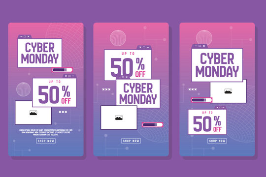 Cyber monday social media promotional template, discount, promo, sales poster design