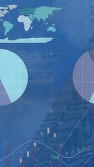 Poster - Animation of interface with data processing against tall building