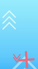 Poster - Animation of diverse shapes moving on blue background