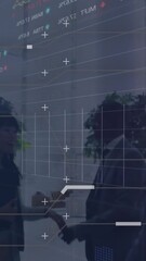 Poster - Animation of diverse business people and financial data processing