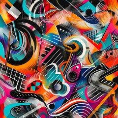 Poster - This energetic pattern is both modern and eye-catching, with a strong sense of movement and rhythm