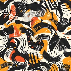 Poster - This energetic pattern is both modern and eye-catching, with a strong sense of movement and rhythm
