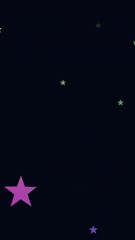 Poster - Colorful stars animation over dark background