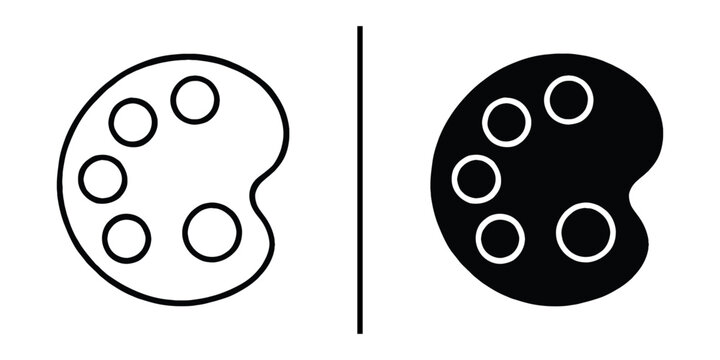 Palette of Creation: A monochrome rendering of an artist's palette, showcasing artistic tools and creative potential.