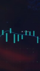 Poster - Animation of financial data processing on black background