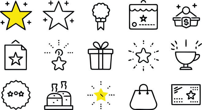 Icons of achievement: A collection of meticulously crafted icons, representing a diverse array of achievements, success, and celebratory moments, rendered with clean lines and a modern aesthetic.