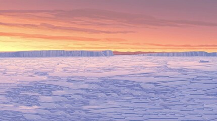 Wall Mural - A view of natural scenery with an ice sheet in the afternoon. 4K animated video