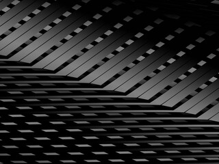 Aufkleber - Abstract futuristic dark black background with modern design. Realistic 3d wallpaper with luxurious flowing lines. Elegant background for posters, websites, brochures, cards, banners, apps, etc.	