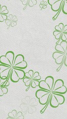 Poster - Digital animation of multiple clover leaves floating against irish flag