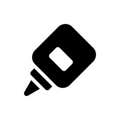 Poster - Illustration of a black glue bottle with a white label and a cone shaped nozzle on a white background