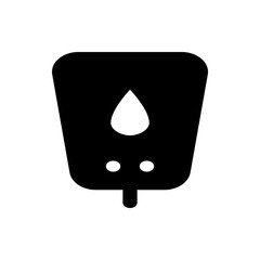 Poster - Black hand sanitizer dispenser with a white droplet and two white circles on a white background image
