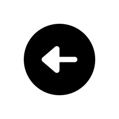 Fototapete - Black circular button with a white left arrow indicating back navigation and directionality symbol icon design