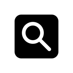 Aufkleber - Illustration of a white magnifying glass icon inside a black rounded square for search and discovery use