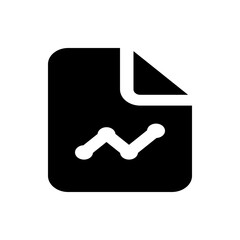 Poster - Black document with a folded corner and a white zigzagging line graph on the lower portion of the paper
