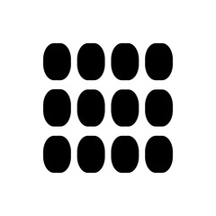 Aufkleber - A grid of twelve black rounded rectangles arranged in a three by four pattern on a white background view
