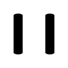 Aufkleber - Two vertical black bars with rounded ends standing side by side on a white background in a simple design