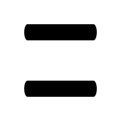 Aufkleber - Two horizontal black bars with rounded ends evenly spaced on a white background in simple minimalist style