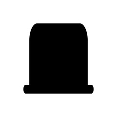Poster - Illustration of a simple black bowler hat with a rounded top and a flat brim in a solid color fill