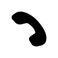 Aufkleber - Illustration of a black telephone receiver handset isolated on a white background in a simple graphic style