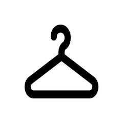 Poster - Illustration of a black clothes hanger with a curved hook and triangular frame on a white background space