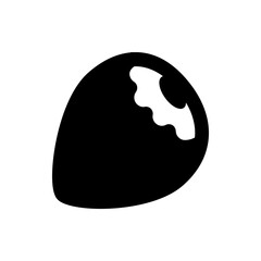 Fototapete - Illustration of a solid black egg shaped object with a white spot on the top right corner design element
