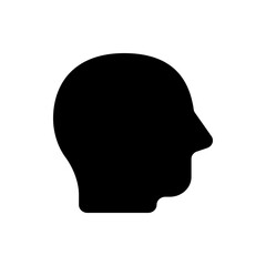 Poster - Silhouette of a human head in profile, featuring a rounded cranium and a defined nose and chin outline
