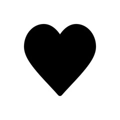 Poster - Illustration of a solid black heart shape with smooth curves and a pointed bottom on a white background plain