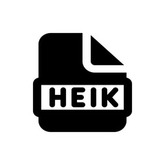 Fototapete - Illustration of a black file icon with the word heik in white letters centered on the file format label