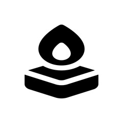 Aufkleber - Illustration of a black candle with a flame on top and a geometric base in a simple vector design style