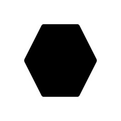 Aufkleber - Illustration of a solid black hexagon shape with rounded corners set against a plain white background view
