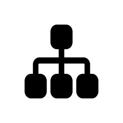 Poster - Black diagram with one top node connected to three bottom nodes in a hierarchical arrangement pattern