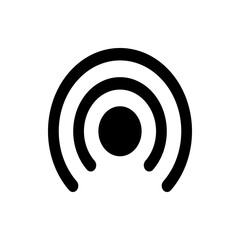 Poster - Illustration of a concentric circle design with a solid circle in the center and two partial circles