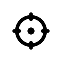 Fototapete - Illustration of a simple black target with a circular outer ring and a central dot on white background