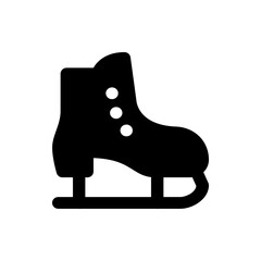 Poster - Silhouette of a single ice skate with three white circles on the side presented in black and white style