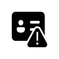 Poster - Identification card with profile and name fields and a warning triangle indicating an error message