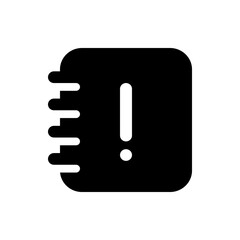 Poster - Black rounded square with motion lines and a white exclamation point inside indicating a warning sign