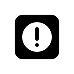 Poster - Illustration of a white exclamation point inside a white circle on a black rounded square background