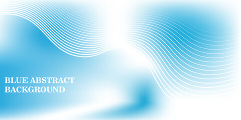 Poster - modern blue gradient background with shining lines waves. Minimalist background for banner, poster, cover, brochure, flyer, website. eps 10
