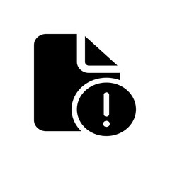 Poster - Black document icon with a folded corner and an exclamation mark inside a circle indicating error