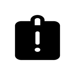 Poster - Black rounded rectangle with a handle and a white exclamation point inside, on a white background plain view