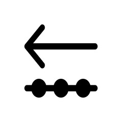 Poster - Black left arrow above a horizontal line with three circles indicating more options or navigation elements