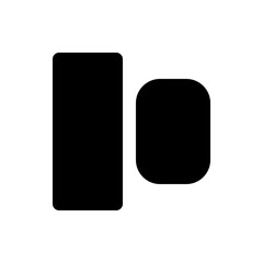 Poster - Illustration of a solid black rectangle with rounded corners next to a solid black rounded square shape