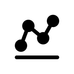 Poster - Black line graph with three data points connected on a horizontal line at the bottom of the image