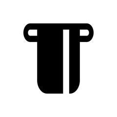 Poster - Illustration of a black atm or credit card slot with rounded edges and a white stripe on the right side