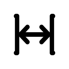 Poster - Horizontal arrows pointing inwards between two vertical bars in a symmetrical arrangement icon design