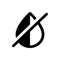 Poster - Black and white graphic of a water drop with a line through it indicating no water or restricted water use