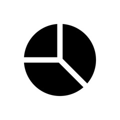 Poster - Black pie chart divided into three sections with white lines against a white background illustration graphic