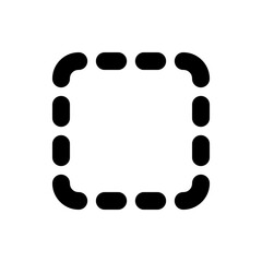 Poster - Black rounded rectangle outline composed of small rounded shapes on a white background visual design