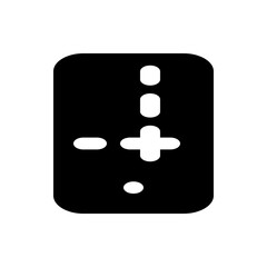 Poster - Illustration of a black game controller with a plus sign and a line of circles on a white background