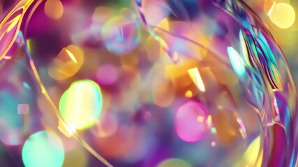 Poster - Captivating chaotic rainbow pattern in bubbles reflecting vibrant colors and light, Chaotic rainbow pattern, abstract texture inside of the soap bubble, closeup